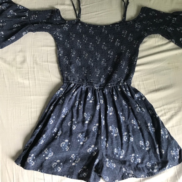 Hollister Other - Dark Blue Floral Print Romper